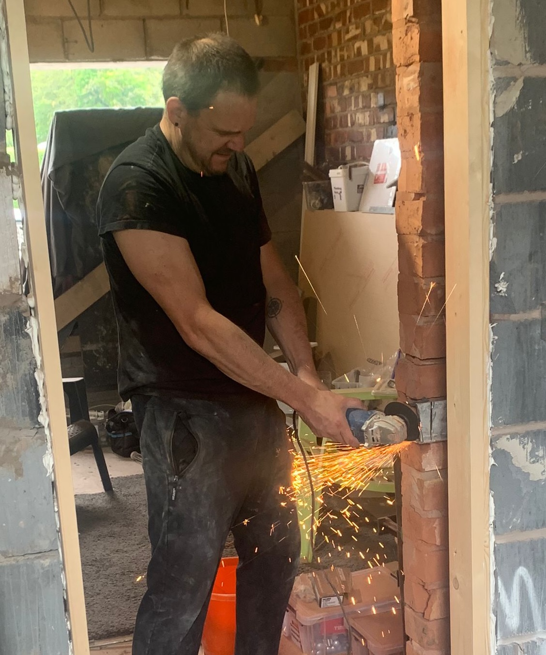 Steve working with steel