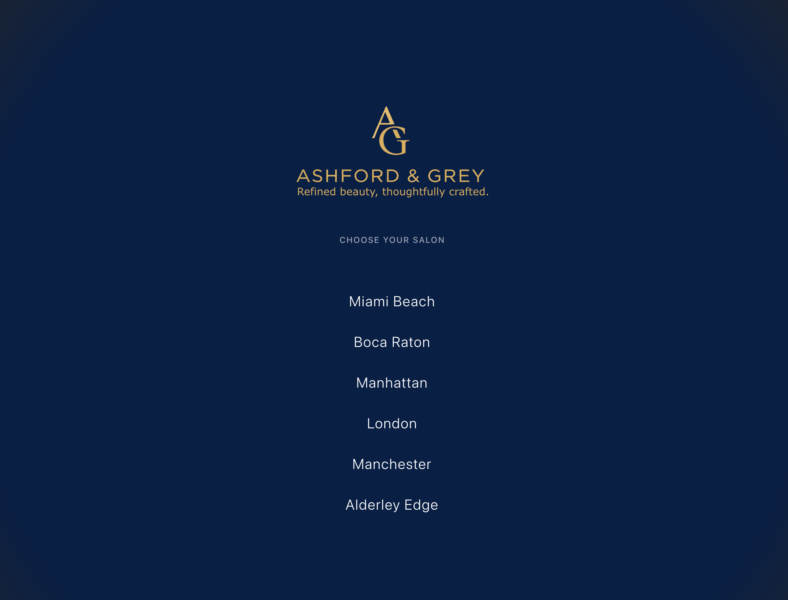 Ashford & Grey homepage screenshot